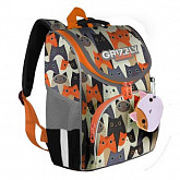 Рюкзак школьный с мешком GRIZZLY RAm-184-12 /1 orange