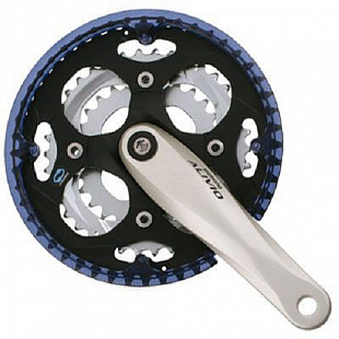 Шатуны под квадрат Shimano fc-m410-ns alivio на 7/8 скоростей 170мм 42/32/22t с защитой silver ZSM70132