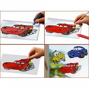 Набор витражных красок Totum Тачки 140011