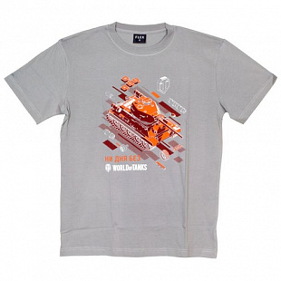 Футболка Merchandiser World of Tanks Ни дня без WoT grey