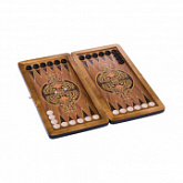 Нарды средние сувенирные кожаные в чехле