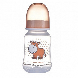 Бутылочка Canpol babies Пластиковая Корова 3м+ 120 мл 59/100 Brown