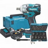 Аккумуляторный ударный гайковерт Makita DTW 285 RFJX + набор головок DTW285RFJX