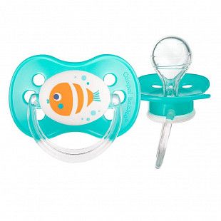 Пустышка силиконовая круглая 18+ мес. Canpol babies Love&Sea (22/415) turquoise