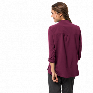 Рубашка женская Jack Wolfskin Victoria Roll-Up Shirt W wild berry