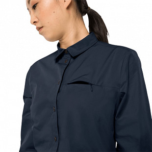 Рубашка женская Jack Wolfskin Lakeside Roll-Up Shirt W midnight blue