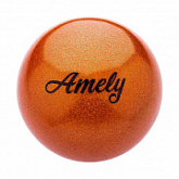 Мяч для художественной гимнастики Amely с блестками AGB-103 19 см orange
