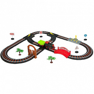 Железная дорога Bondibon  "Восточный экспресс" с одним паровозом и вагоном, воротами