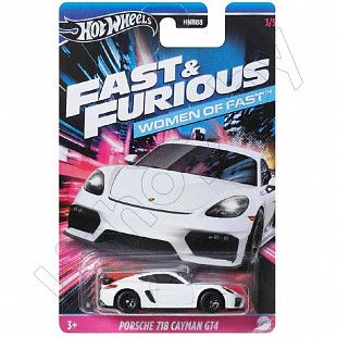 Машинка Hot Wheels Fast & Furious Porsche 718 Cayman GT4 3/5 (HNR88 HRW38)