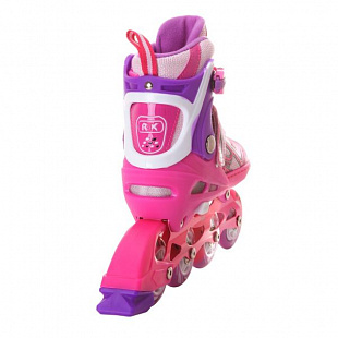 Раздвижные роликовые коньки RGX Yuppie Pink (светящиеся колеса)