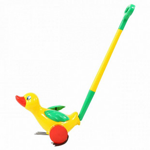 Игрушка Полесье Каталка Утенок с ручкой 7925