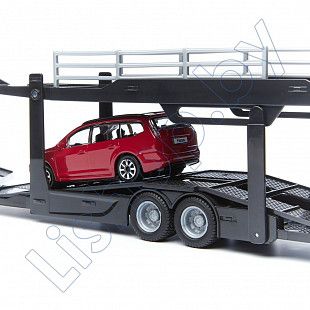 Автовоз Bburago Mercedes Benz Actros + машинка Bburago Ford Focus Combi (18-31456/18-31459) green