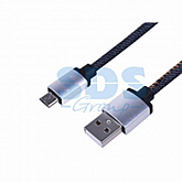 USB кабель Rexant microUSB, шнур в джинсовой оплетке 18-4242