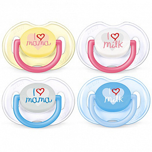 Пустышка силиконовая Philips Avent I love milk 2 шт SCF172/50