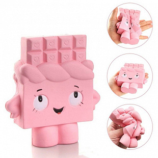 Игрушка-антистресс Portative Squishy Шоколадка SQW - 37 pink