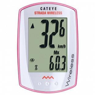 Велокомпьютер Cat Eye Strada CC-RD300W (White-Red) 3524042