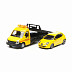 Масштабная модель автомобиля Bburago Street Fire Эвакуатор и Alfa Romeo MiTo 1:43 (18-31400) Black/Yellow