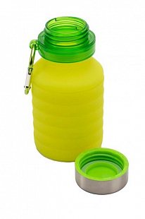 Бутылка для воды Bradex силиконовая складная с крышкой и карабином TK 0271