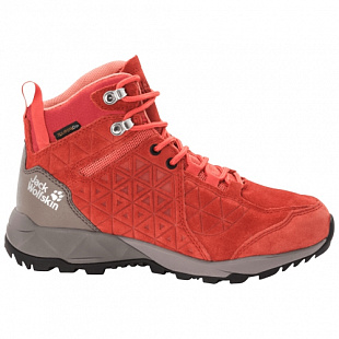 Водонепроницаемые кроссовки женские Jack Wolfskin Cascade Hike Lt Texapore Mid W red / orange