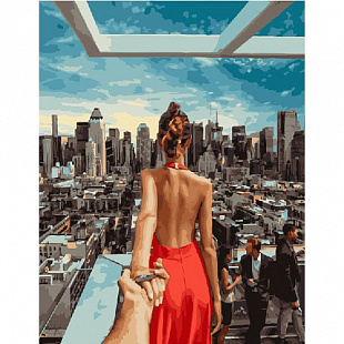 Набор красок для творчества с трафаретом для нанесения и кисточками Picasso Иди за мной. Манхэттен PC4050471