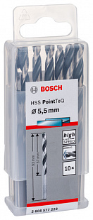 Сверло по металлу Bosch PointTeQ д 5,5 мм ц/х ГОСТ 10902-77