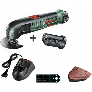 Многофункциональный инструмент (реноватор) Bosch PMF 10.8 LI + набор оснастки 0603101921