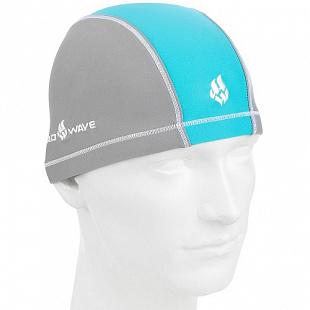 Шапочка для бассейна (плавания) взрослая Mad Wave Lycra Doutone серый/бирюзовый