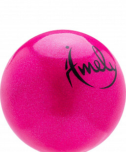 Мяч для художественной гимнастики с насыщенными блестками Amely AGB-203 15 см pink