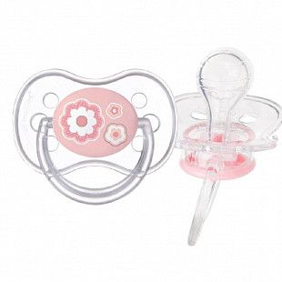 Пустышка Canpol babies Newborn Baby Силиконовая Круглая 18+ мес. с колпачком (22/564) pink