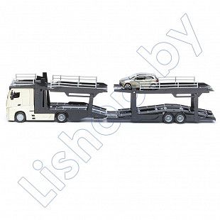 Автовоз Bburago Mercedes Benz Actros + машинка Bburago VW Polo GTI Mark 5 (18-31456/18-31458) beige