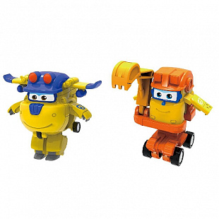 Мини-трансформеры 2 в 1 Super Wings Команда Строителей Донни и Скуп EU730002C