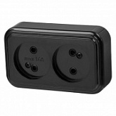 Розетка 2-ая Юпитер Стандарт RA16-237-Ч black JP7412-06