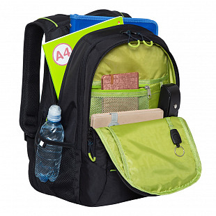 Рюкзак городской GRIZZLY RU-138-3 /1 black/light green