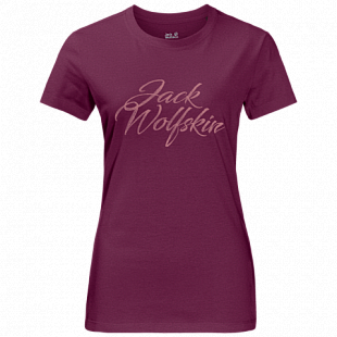 Футболка женская Jack Wolfskin Brand T W wild berry