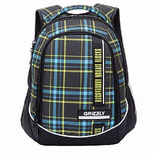 Рюкзак школьный GRIZZLY RU-925-2 /3 blue/green square
