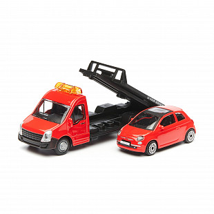 Масштабная модель автомобиля Bburago Street Fire Эвакуатор и Alfa Romeo MiTo 1:43 (18-31400) Black/Red