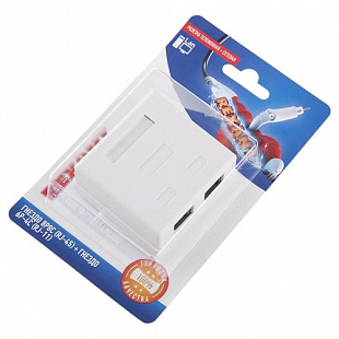 Розетка Rexant телефонная + сетевая LAN на стену 06-0106-C