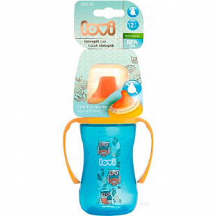 Поильник Lovi Folky 12 м+ 250 мл С твердым носиком 35/331 Blue