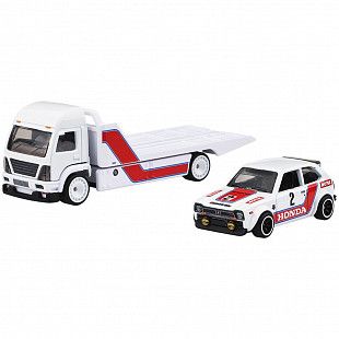 Машинка Hot Wheels Premium Team Transport '73 Honda Civic Custom & Aero Lift (FLF56 JBM36)