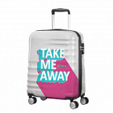 Чемодан American Tourister Wavebreaker 55 см 15G-80001 Silver/Pink