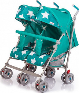 Коляска-трость для двойни Babyhit Twicey Bright Cyan Stars