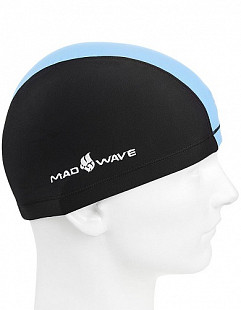 Шапочка для бассейна (плавания) взрослая Mad Wave Lycra Doutone black/blue