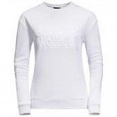 Пуловер женский Jack Wolfskin Logo Sweatshirt W white rush