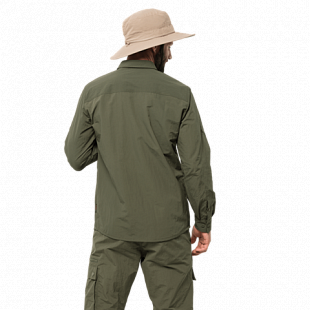 Рубашка мужская Jack Wolfskin Lakeside Roll-Up Shirt M woodland green