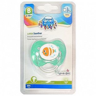 Пустышка круглая латексная Canpol babies Love&Sea 6-18 мес. (22/607) turquoise