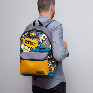 Городской рюкзак GRIZZLY RQ-007-3 /1 grey/blue/yellow