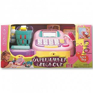 Игровой набор Keenway-супермаркет: кассовый аппарат, продукты - свет , звук 30241