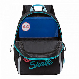 Рюкзак школьный GRIZZLY RB-151-3 /2 black/light turquoise