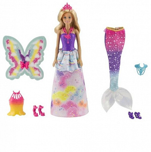 Игровой набор Barbie Сказочная принцесса-фея-русалка FMV91 FJD08