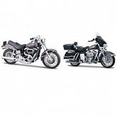 Набор мотоциклов Maisto 1:18 Harley Davidson 1977 FXS Low Rider + 1978 FLH-80 Electra Glide 37301 (70'S)